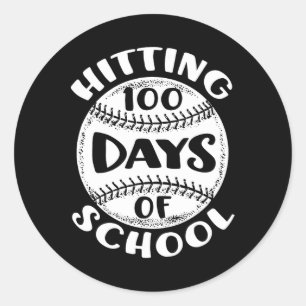 Adesivo 100 Dias De Estudante De Jogador De Beisebol Escol