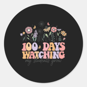 Adesivo 100 Dias De Flores Selvagens Escolares 100º Dia Da