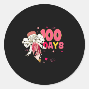 Adesivo 100 Dias De Garota De Fita De Arco De Lápis De Coq
