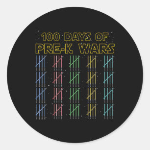 Adesivo 100 Dias De Guerra Pré-K 100º Dia Da Escola