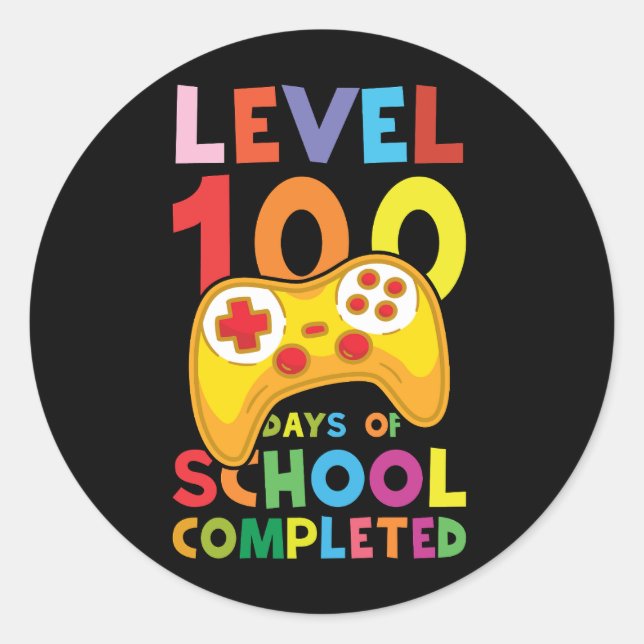 Adesivo 100 dias de jogos coloridos na escola (Frente)