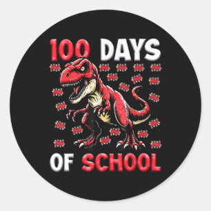 Adesivo 100 Dias De Meninos Da Escola T-rex 100 Dia De
