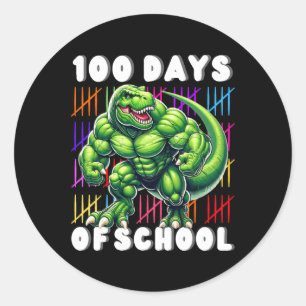 Adesivo 100 Dias De Meninos Da Escola T-Rex Lover 100 Dias