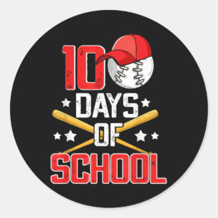 Adesivo 100 Dias De Meninos Escolares De Beisebol Escolar