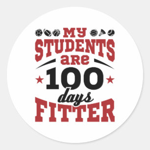 Adesivo 100 dias de professor de educação física 100 dias 
