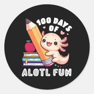 Adesivo 100 Dias De Professora Da Escola Axolotl Feliz 100
