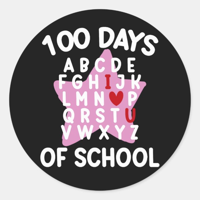 Adesivo 100 Dias De Professora De Alfabeto Escolar 100 Dia (Frente)
