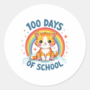 Adesivo 100 Dias De Professora De Gatos Na Escola 100 Dias