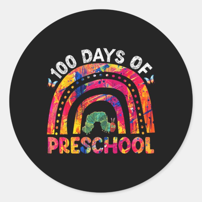 Adesivo 100 Dias De Professora Do Verme Arco Arco-Íris Da  (Frente)