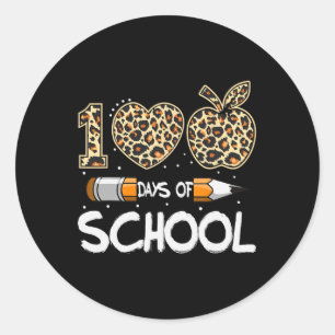Adesivo 100 Dias De Professores De Leopardo Escolares 100