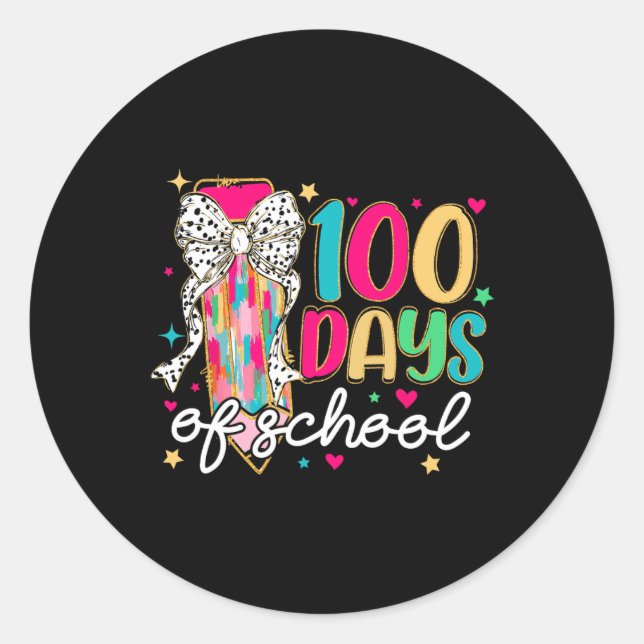 Adesivo 100 Dias De Professores Do Arco De Lápis De Coquet (Frente)