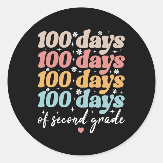 Adesivo 100 Dias De Professores Do Segundo Grau Crianças D (Frente)