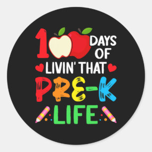 Adesivo 100 Dias De Professores Pré-Escolares