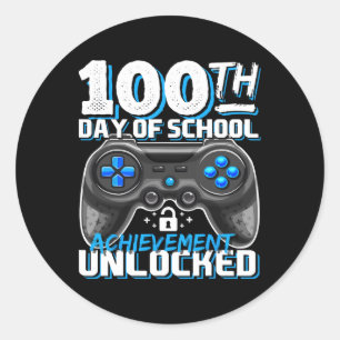 Adesivo 100 Dias De Realização Escolar Jogo De Vídeo Desbl