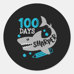 Adesivo 100 Dias De Sharper Shark 100.º Dia Da Escola Para