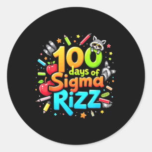 Adesivo 100 Dias De Sigma Rizz Engraçado 100 Dias De Escol