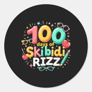 Adesivo 100 Dias De Skibidi Rizz 100º Dia De Crianças Esco