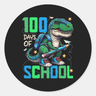 Adesivo 100 Dias De Trex Escolar 100 Dias Mais Inteligente