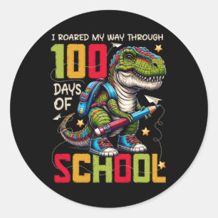 Adesivo 100 Dias De Trex Escolar 100 Dias Mais Inteligente