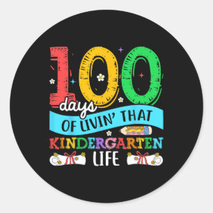 Adesivo 100 Dias de Vida Estudantes do Jardim de Infância