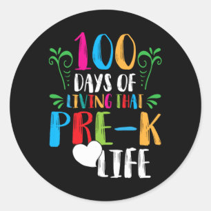 Adesivo 100 dias de vida pré-k100 dias de escola