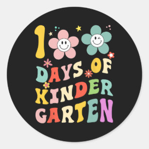 Adesivo 100 Dias Do Jardim Infantil Groovy 100º Dia Da Esc