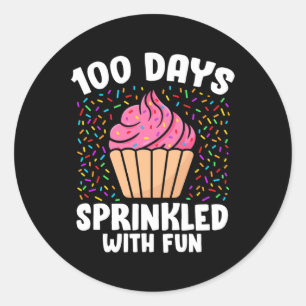 Adesivo 100 Dias Empurrados Com Cupcake Divertido 100 Dias