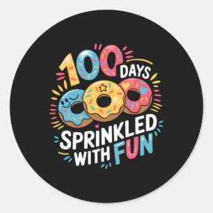Adesivo 100 Dias Empurrados Com Rosquinhas Divertidas Feli
