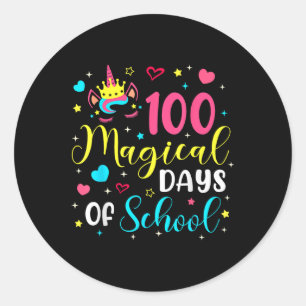 Adesivo 100 Dias Mágicos 100º Dia de Meninas de Unicórnio