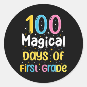 Adesivo 100 Dias Mágicos Do Primeiro Grau 100 Dia Da Escol