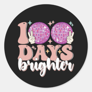 Adesivo 100 Dias Mais Brighter Disco Ball 100º Dia da Esco