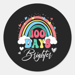 Adesivo 100 dias Mais Brighter Rainbow Teacher Student 100