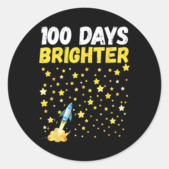 Adesivo 100 Dias Mais Brilhante 100º Dia das Estrelas Esco (Frente)
