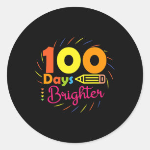Adesivo 100 Dias Mais Brilhante - 100 Dias De Professora S