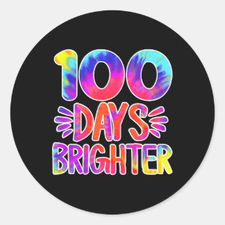 Adesivo 100 Dias Mais Brilhante Tie Dye Engraçado 100 Dias