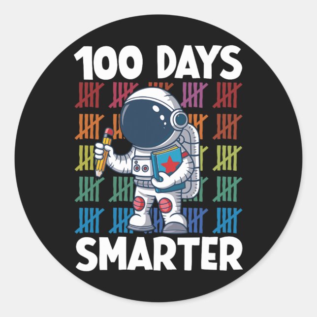 Adesivo 100 dias mais inteligente Astronauta Espacial 100º (Frente)