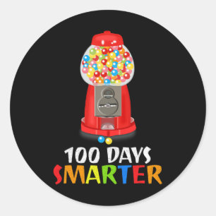 Adesivo 100 Dias Mais Inteligente Máquina De Goma-De-Bolha