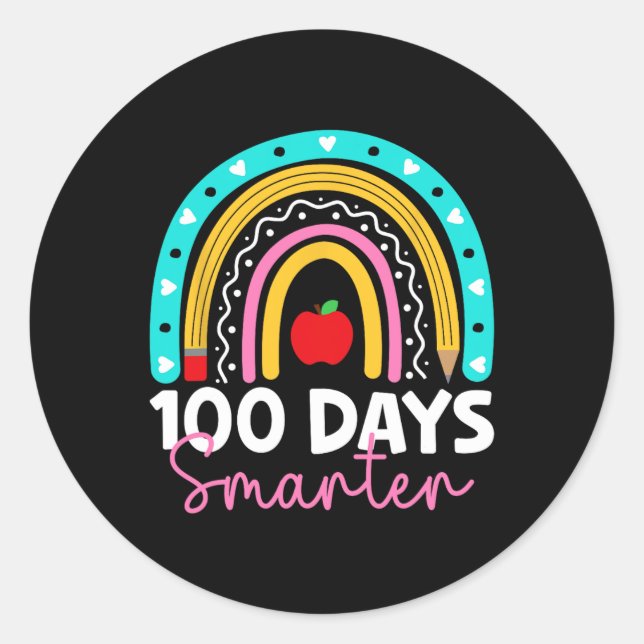Adesivo 100 Dias Mais Inteligente Professor Arco-Íris 100  (Frente)