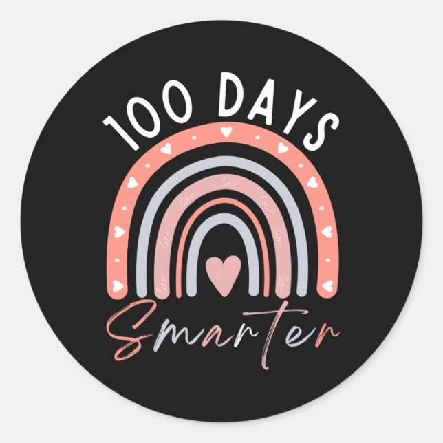 Adesivo 100 Dias Mais Inteligentes - 100º Dia De Professor (Frente)