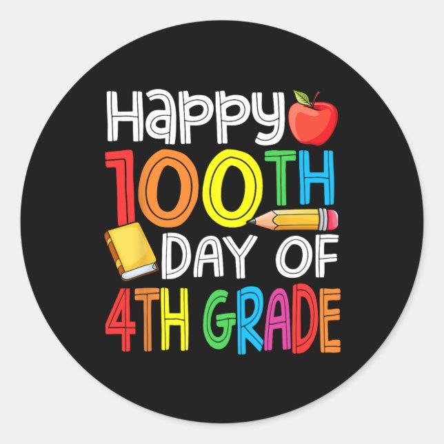 Adesivo 100 Dias Mais Inteligentes 4º Ano Da Escola (Frente)