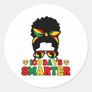 Adesivo 100 Dias Mais Inteligentes Afro Garotas Coque Desa