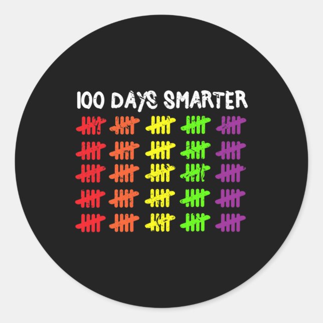 Adesivo 100 Dias Mais Inteligentes Contando Hash Marks Dia (Frente)