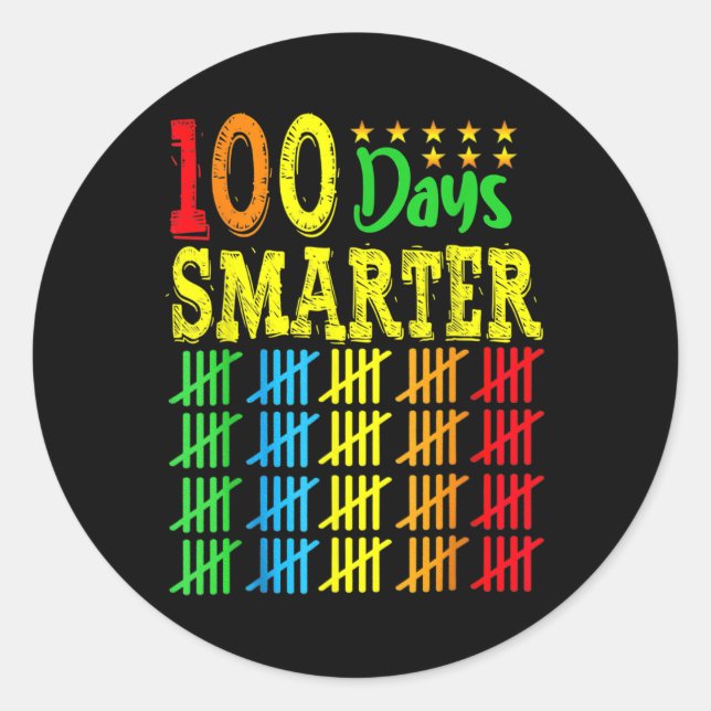 Adesivo 100 Dias Mais Inteligentes Contando Hash Marks Dia (Frente)