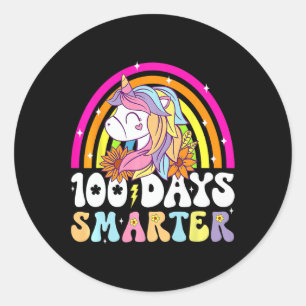 Adesivo 100 Dias Mais Inteligentes Crianças Do Unicórnio R