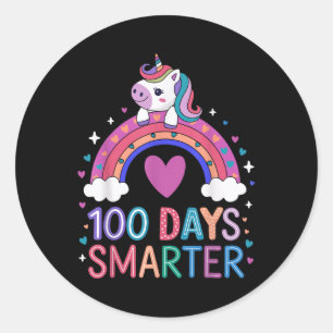 Adesivo 100 Dias Mais Inteligentes De Unicórnio Para A Cel