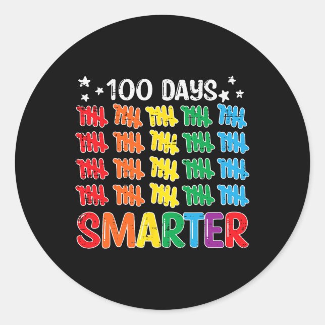 Adesivo 100 Dias Mais Inteligentes Do 100.º Dia De Profess (Frente)