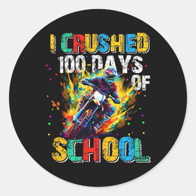 Adesivo 100 Dias Mais Inteligentes Eu Esmagava 100 Dias De (Frente)