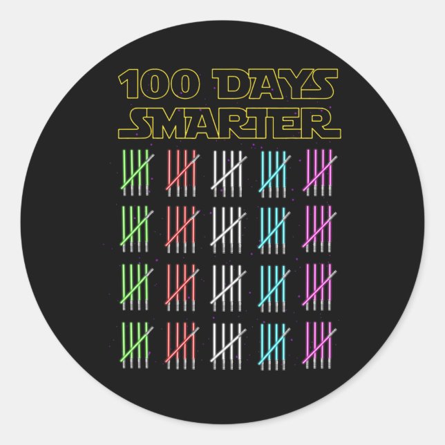 Adesivo 100 Dias Mais Inteligentes Feliz 100º Dia Da Escol (Frente)