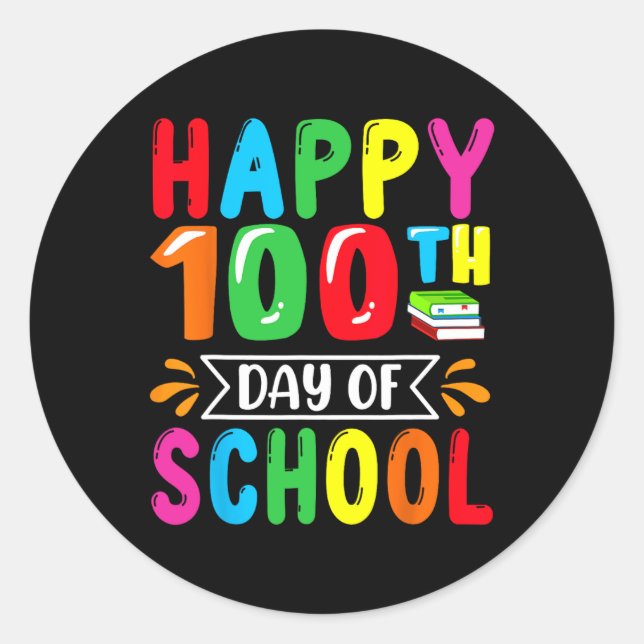 Adesivo 100 Dias Mais Inteligentes Feliz 100º Dia De Crian (Frente)