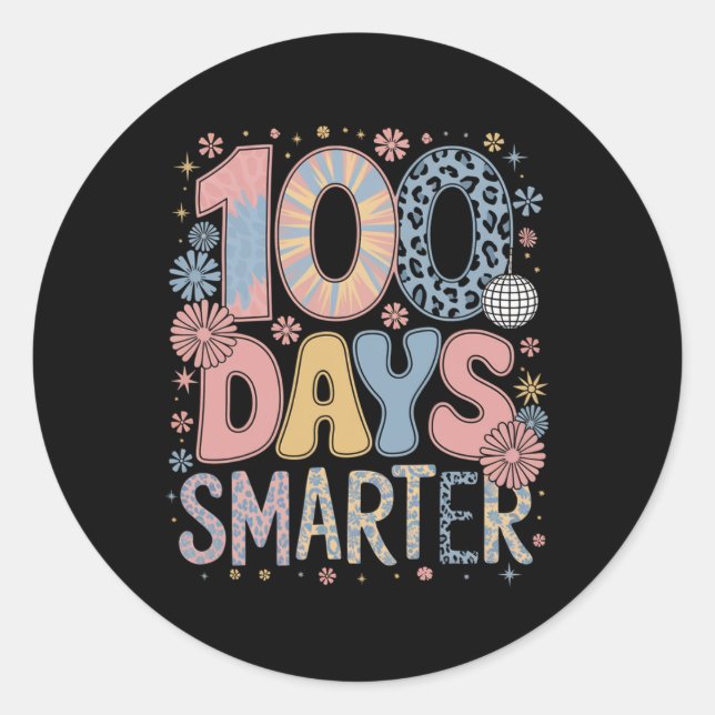 Adesivo 100 Dias Mais Inteligentes Feliz 100º Dia De Crian (Frente)